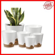 Sleek White Indoor Planters - Self-Watering &amp; Drainage, 6 Pot Set, Moder... - $668.91 MXN