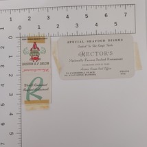 Rector&#39;s Nationally Famous Seafood Restaurant Card and Matchbook 1967 - £25.13 GBP