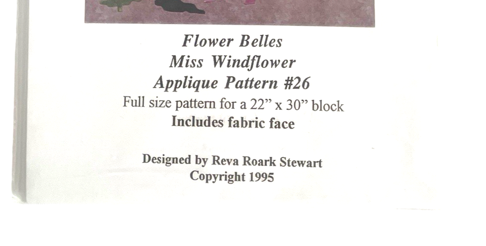 Reva Roark Stewart Applique PATTERN 26 Miss Wind Flower Belles Item image 5