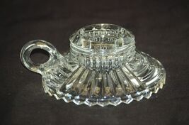 Old Vintage 40's Clear Glass Jeannette Single Light Candlestick Holder G... - $14.84