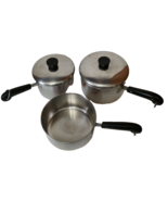 Revere Ware Set Copper Bottom 3 Pots 2 Lids Clinton IL Rome NY 2 Quart A... - $42.06