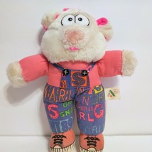 VTG Retro 90s Pig Piggy Stuffed Animal ACME 1991 White &amp; Pink Plush Rare Toy - $8.90