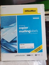OfficeMax Laser Mailing Labels White 1&quot; x 2 5/8&quot; Self Adhesive, 3000 Labels - £14.59 GBP