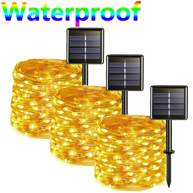 LED Solar Light Outdoor Waterproof Fairy Gar String Lights Christmas Festoon Led - £62.73 GBP