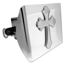 CROSS RUFFLED LOGO CHROME PLATED DECAL USA MADE PLASTIC TRAILER HITCH COVER - £51.12 GBP