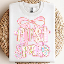 First Grade Grandmillennial PNG, Coquette Preppy Back To School PNG Shir... - $2.50