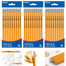 30 Ct Yellow Pencils Wood Cased Unsharpened Eraser Graphite #2 HB School... - £18.32 GBP