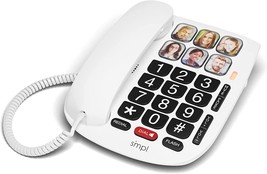 Smpl Hands-Free Dial Photo Memory Corded Phone, One-Touch Dialing, Large - £51.00 GBP