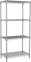 Singaye 4 Shelves Adjustable Storage Shelf Wire Shelving Storage Rack, Silver - $58.94