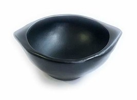 Traditional Colombian Soup Bowl Flat Base 6.0 Inches Black Clay - £22.07 GBP