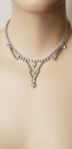 Vintage Silver Tone Prom/Formal Rhinestone Choker Necklace - $547.32 MXN