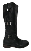 Frye PAIGE 77066 Black Leather Boot Tall High Pull-On Riding Buckle 7 B ... - $80.00