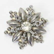 Vtg Jewelry Brooch Silver Color Star Stone Crystal Diamond  Estate Sale ... - $257.13 MXN