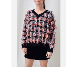 Boutique Brand The Ol Razzle Dazzle Tassel Sweater XL - $482.11 MXN