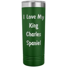 Love My King Charles Spaniel v4-22oz Insulated Skinny Tumbler - Green - £26.37 GBP