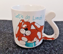 Vintage Lets Do Lunch Dog Coffee/Tea Mug Made in Japan Cup Mug Dog Bowl Bone - £8.27 GBP