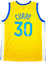 Stephen Curry Golden State Signed Yellow Basketball Jersey BAS LOA - £457.81 GBP