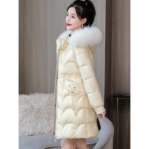 Jackets women 2022 thicken warm fur collar hooded down cotton coats female casual loose thumb200