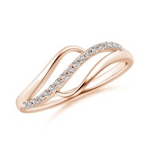 ANGARA Natural 0.09 Ct IJI1I2-Grade Diamond Swirl Bypass Ring in 14K Solid Gold - £268.98 GBP