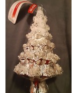 Ashland Glass Christmas Ornament frosted tree silver - $20.22 CAD