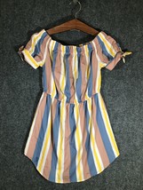 Blush Summer Dress Small S Short Sleeve Striped Casual Regular Fit Womens Cute - £9.54 GBP