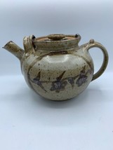 Unique Vintage Pottery Tea Pot with Lid Handcrafted Earthtones Brown Tan... - £23.11 GBP