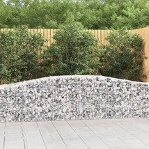 vidaXL Silver Galvanized Iron Crescent Gabion Basket, 12-Foot Wide, Decorative - $6,515.85 MXN