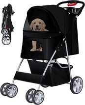 Azaeahom Pet Stroller, 4 Wheels Pet Strolling Cart for Medium/Small Dogs... - $71.25