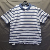 Men&#39;s VTG Polo by Ralph Lauren Teal &amp; purple Stripe 100% Cotton Mesh Polo Sz XL - £16.63 GBP