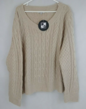 NWT Cozy Casual Women&#39;s Tan Sweater With Gold Sparkly Metallic Size 3X - £15.21 GBP