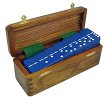 Marion and Co Double Six Blue Jumbo Tournament Domino Set with Spinners in Shees - £38.83 GBP