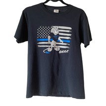 D.A.R.E Graduate Lion T Shirt Black American Flag Vintage Dare Size Small - £15.72 GBP