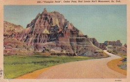 Vampire Peak Badlands Cedar Pass South Dakota SD 1956 Pierre Postcard C56 - £2.38 GBP