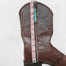 Arait Western Ladies Cowboy Boots Brown Turquoise Size 8 1/2 B 10019907 Preowned image 10
