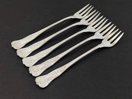 Reed &amp; Barton KINGS 5 Oyster Forks 6&quot; Silverplate Flatware 1900 - £38.78 GBP