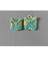 3 HandMade Mini Crocheted Key Change Purse in Granny Square Pattern Aqua... - $14.40