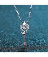 Princess Key 0.3 Carat Moissanite S925 Pavé Dancing Necklace - $1,554.27 MXN