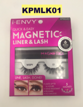 I Envy By Kiss Quick &amp; Easy Magnetic Liner &amp; Lash Wispy 01 Reusable KPMLK01 - £9.78 GBP