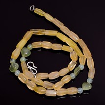 Natural Multi Aventurine Gemstone Mix Shape Smooth Beads Necklace 17&quot; UB-4117 - £8.55 GBP