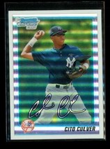 2010 1ST Bowman Chrome Refractor Baseball Card BDPP73 Cito Culver Yankees - £6.66 GBP