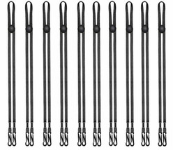 10 Pcs Adjustable Lanyard Saver Mask Strap Holder Face Mask Extender, Black - £7.56 GBP