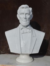 Abraham Abe Lincoln 100% MARBLE BUST Life-size 27&quot; Sculpture Statue Reproduction - £4,747.38 GBP