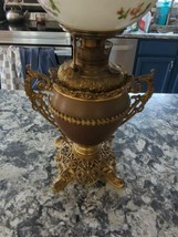 Rare Antique B&H Bradley & Hubbard Brass Parlor Banquet Oil Lamp 24" tall - $594.00