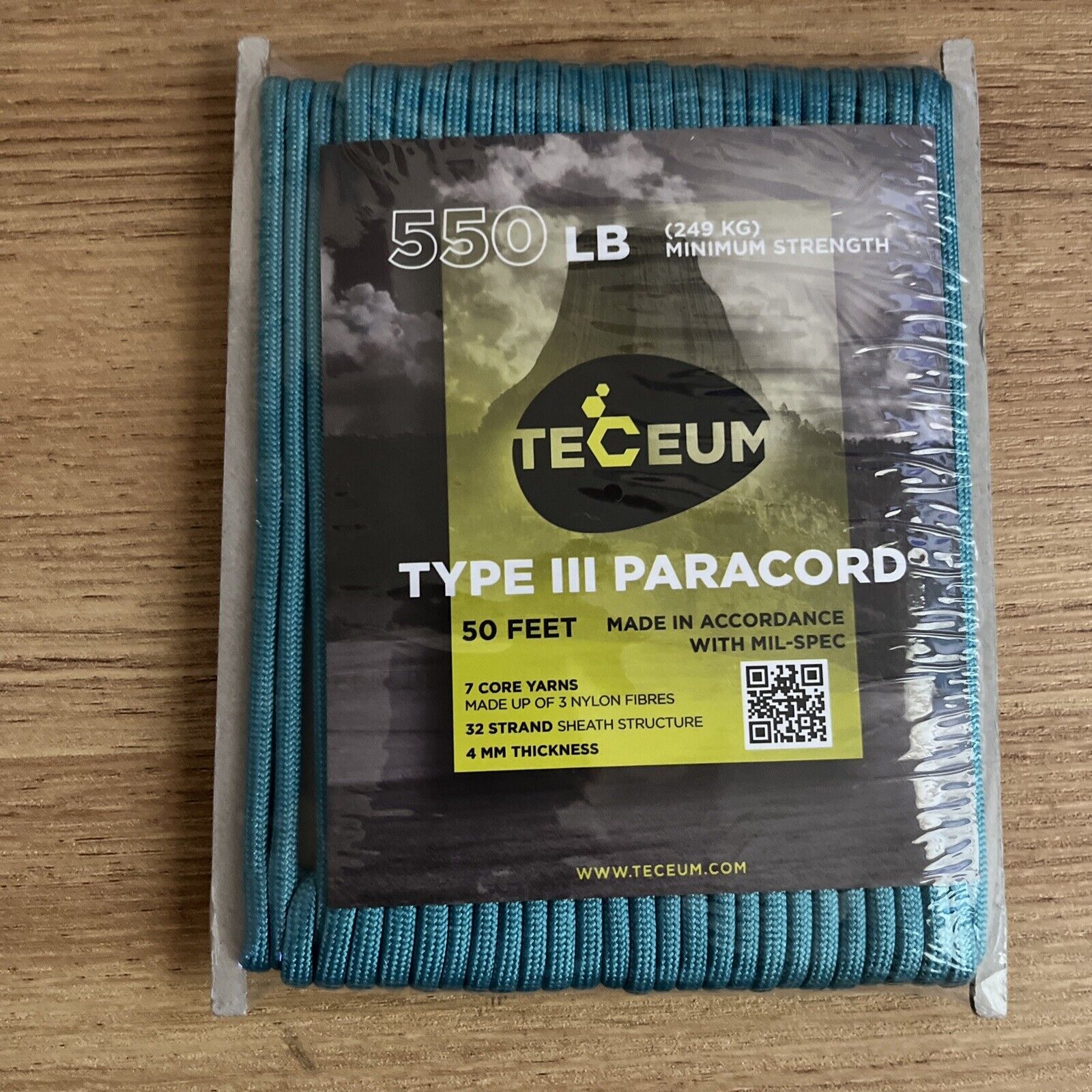 Paracord 550 lb  Tactical Parachute Cord Type III Strong  50 Feet Green ... - $14.00