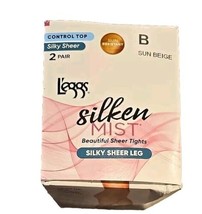 2-Pair ~ L&#39;eggs Silken Mist ~ Sheer Leg ~ SUN BEIGE ~ Size B Medium ~ Ti... - $266.56 MXN