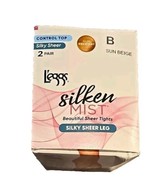2-Pair ~ L&#39;eggs Silken Mist ~ Sheer Leg ~ SUN BEIGE ~ Size B Medium ~ Ti... - $264.63 MXN