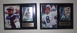 Emmitt Smith &amp; Troy Aikman NFL Dallas Cowboys Football Wall Plaque 9&quot; x 7&quot; - £9.24 GBP