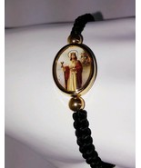 Santa Barbara Pulsera negra /Saint Barbara Black bracelet adjustable lot... - $24.20 CAD