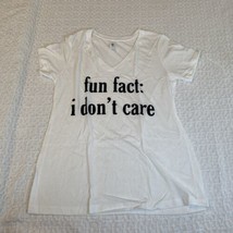 Women&#39;s “fun fact: i don’t care” Graphic Short Sleeve T-Shirt White XL - £11.18 GBP
