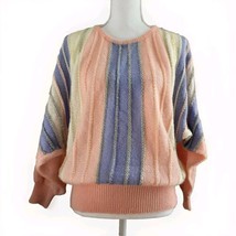 Vintage Angenie Large 80s Fashion Pink Acrylic Blend Sweater Knitted Rib... - £23.70 GBP